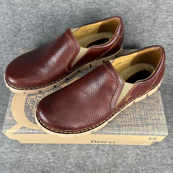 Born Men's Sawyer Loafers Slip-On Brown Full Grain Leather size 12 New in Box - Picture 3 of 13